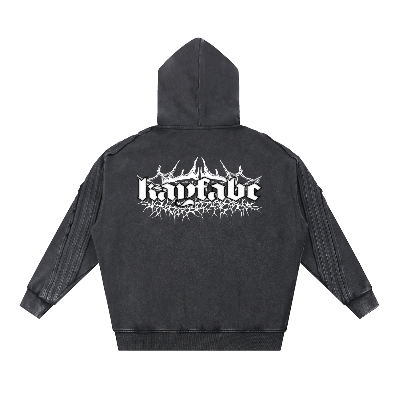 SIGIL Snow Washed Tape Raw Edge Zip Hoodie