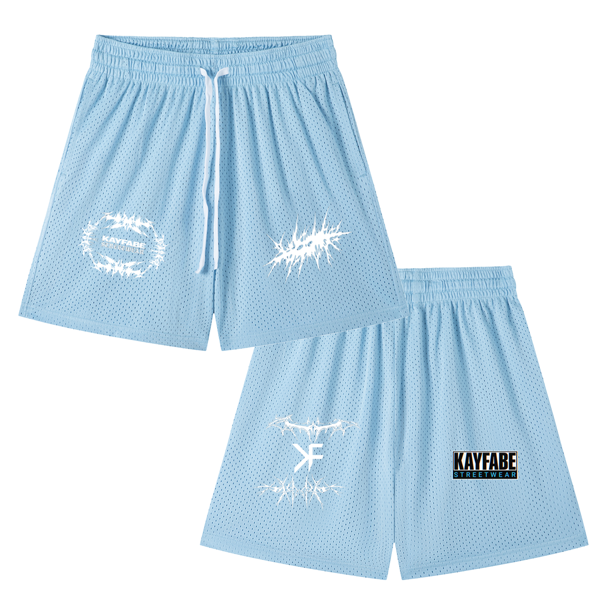 ABYSS Mesh Drawstring Shorts - Sky Blue