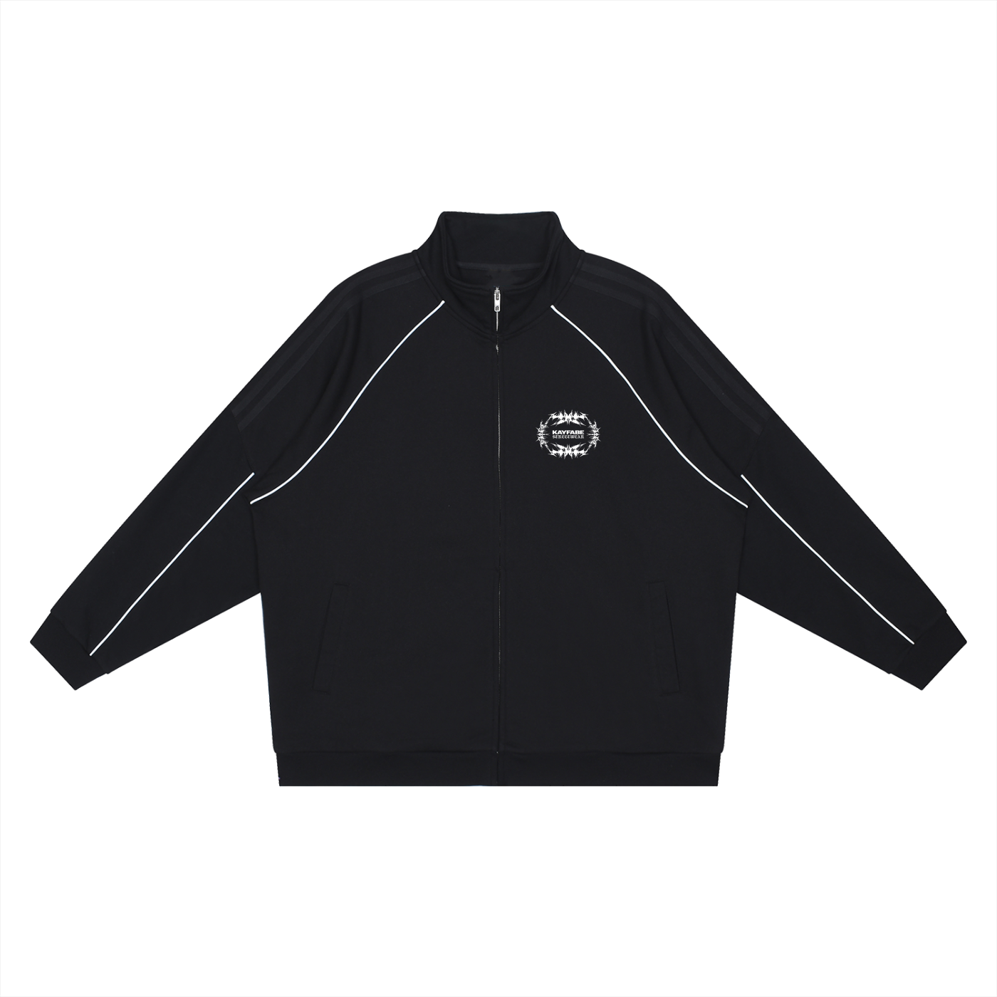 NIGHTFALL Reflection Striped Raglan Sleeve Jacket